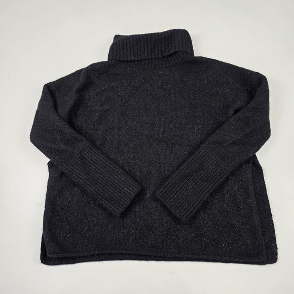 AllSaints Sweater Womens Small Black Turtleneck Metallic Wool Yak Blend WD407V - Picture 1 of 14